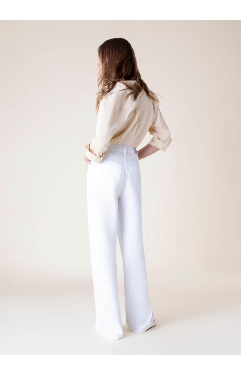 Calça Color Wide Leg Twill Branco