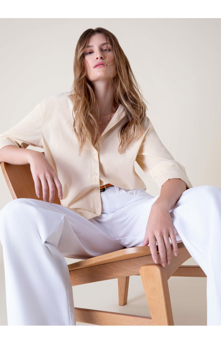 Calça Color Wide Leg Twill Branco