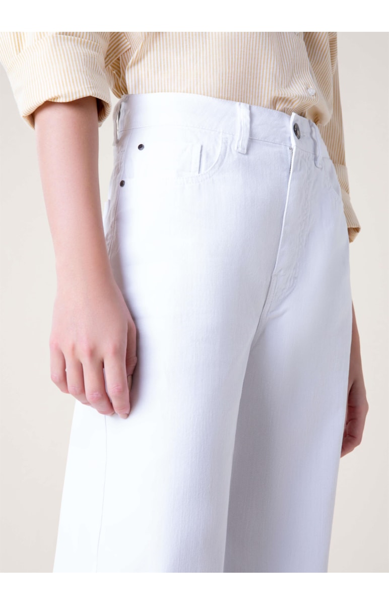 Calça Color Wide Leg Twill Branco