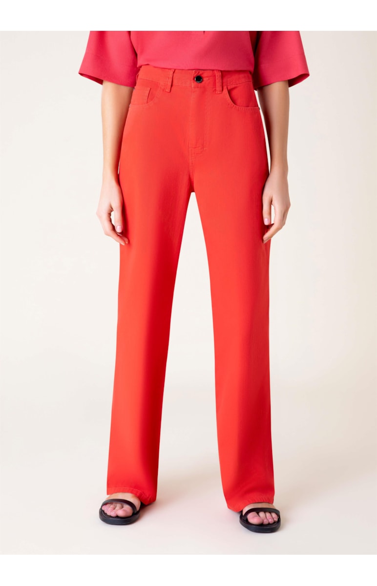 Calça Color Wide Leg Twill Telha