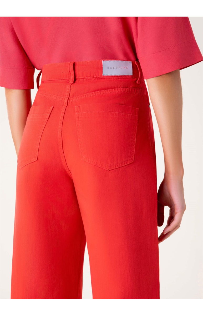 Calça Color Wide Leg Twill Telha