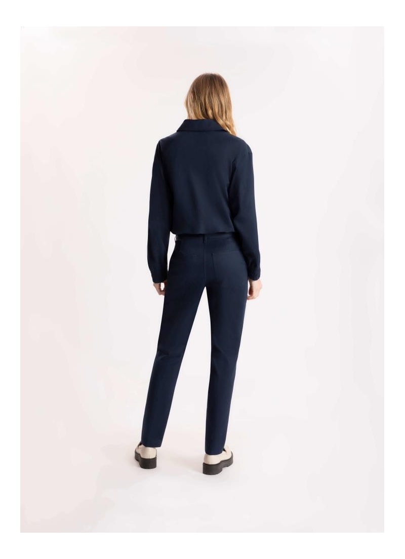Calça Cotton Span Slim Bolso Faca Dark Navy