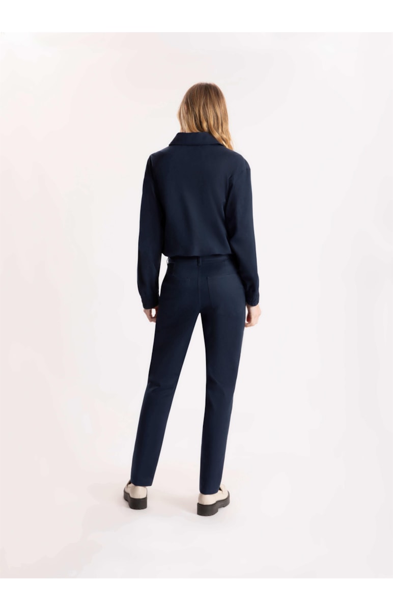 Calça Cotton Span Slim Bolso Faca Dark Navy