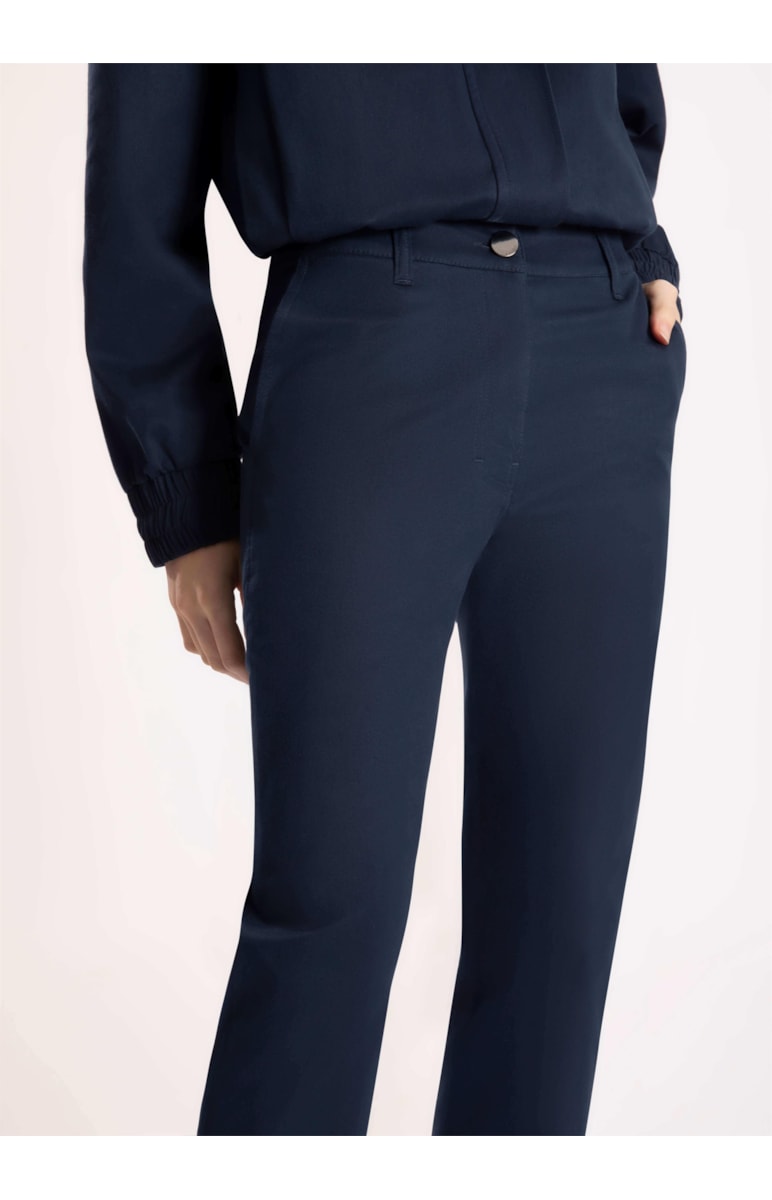 Calça Cotton Span Slim Bolso Faca Dark Navy