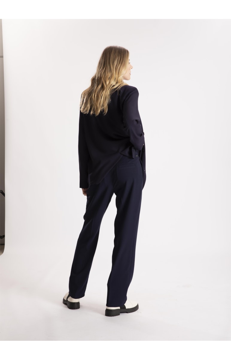 Calça Crepe Lyon Reta Dark Navy