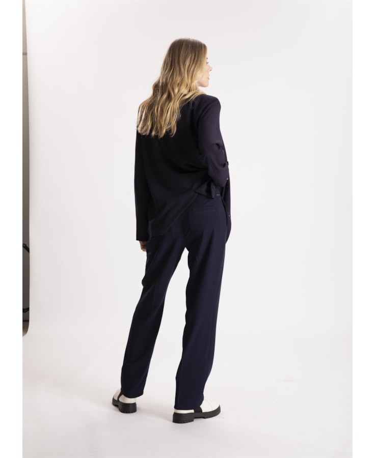 Calça Crepe Lyon Reta Dark Navy