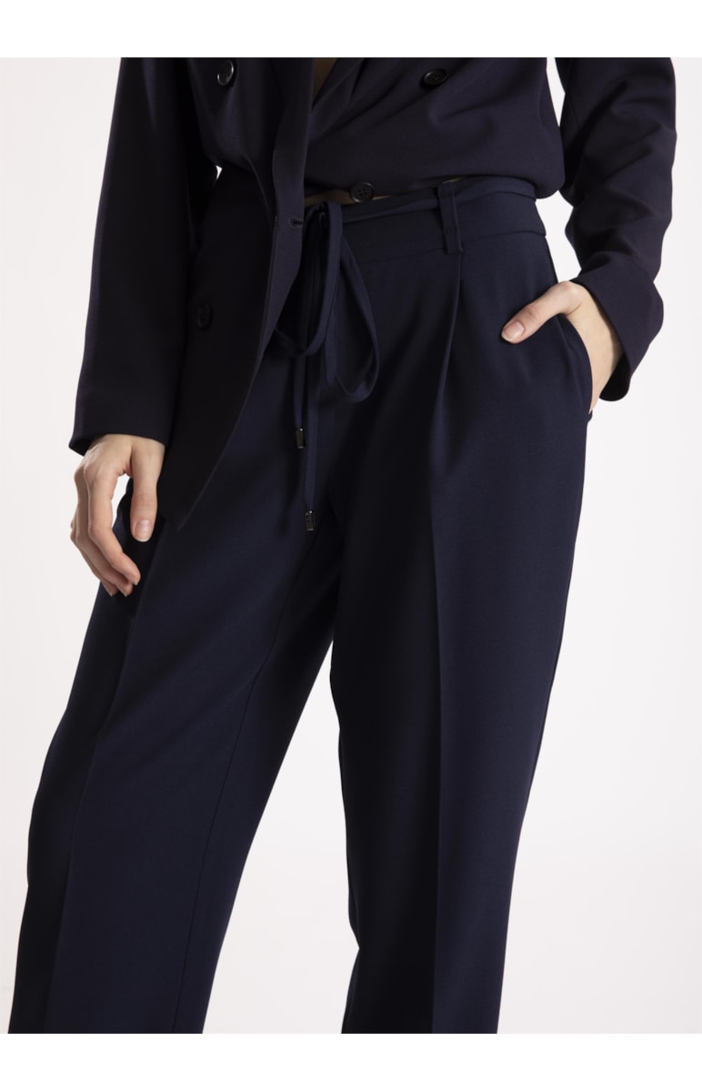 Calça Crepe Lyon Reta Dark Navy