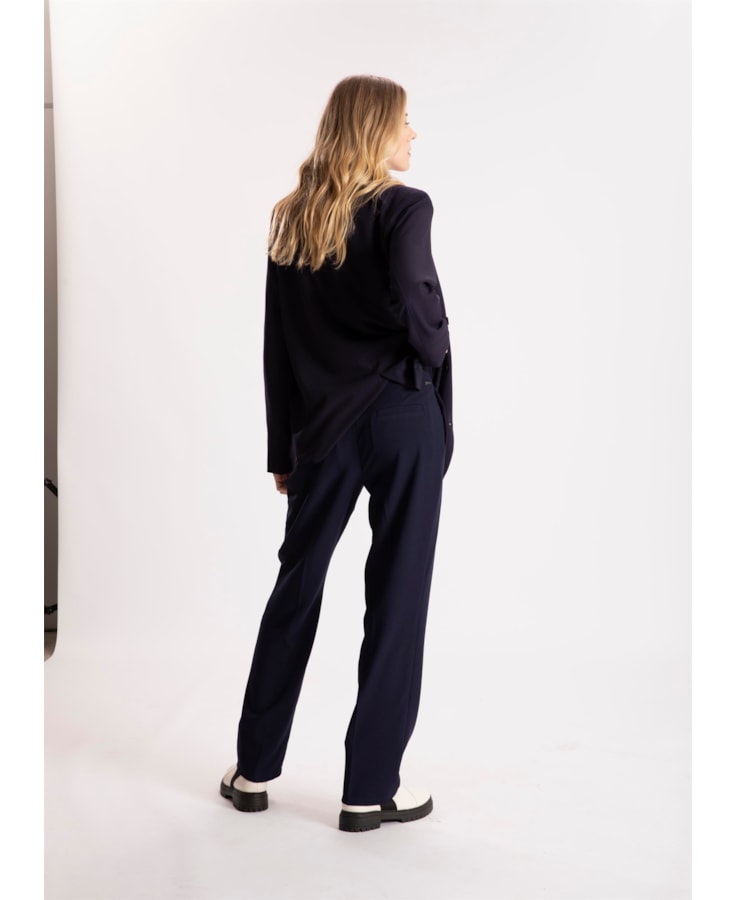 Calça Crepe Lyon Reta Dark Navy