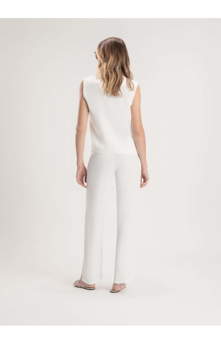 Calça Crepe Reta Off White