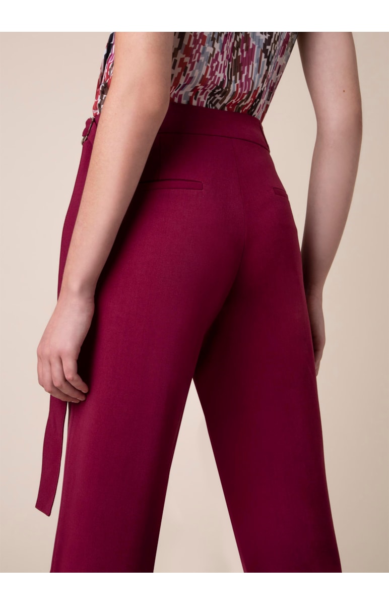 Calça Cropped Flare Vinho