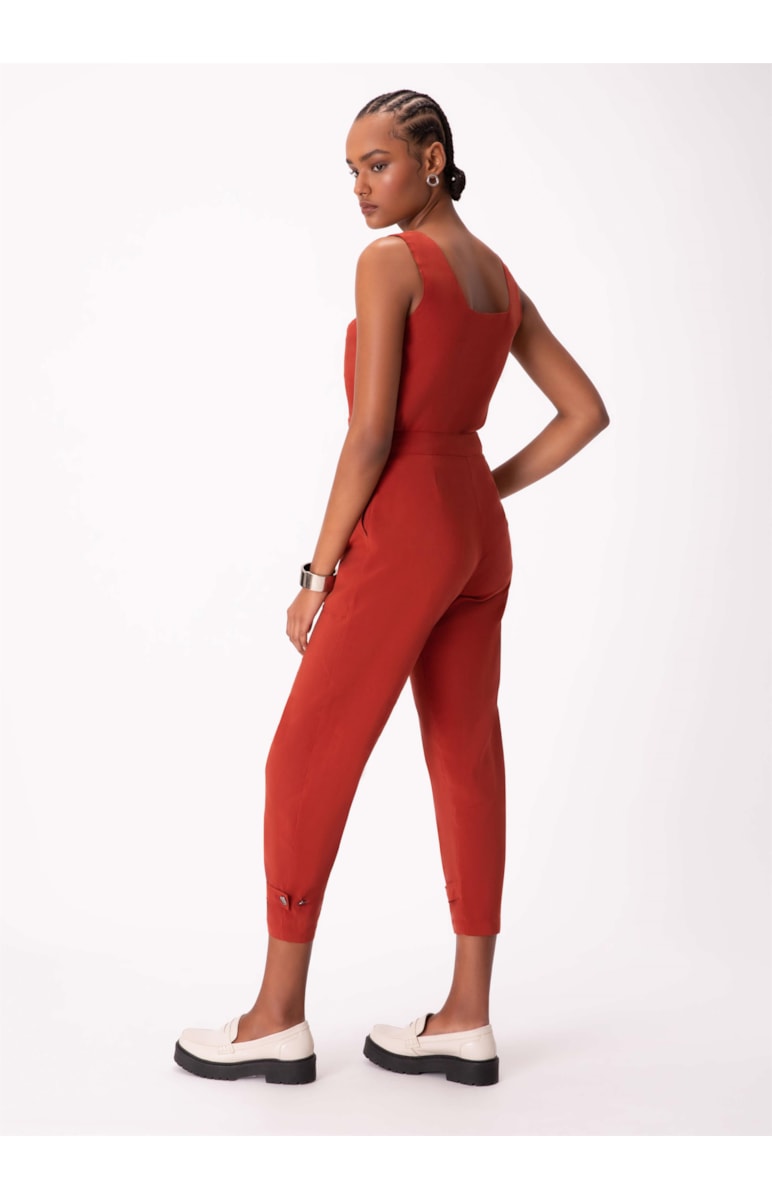 Calça Cupro Touch Carrot Telha