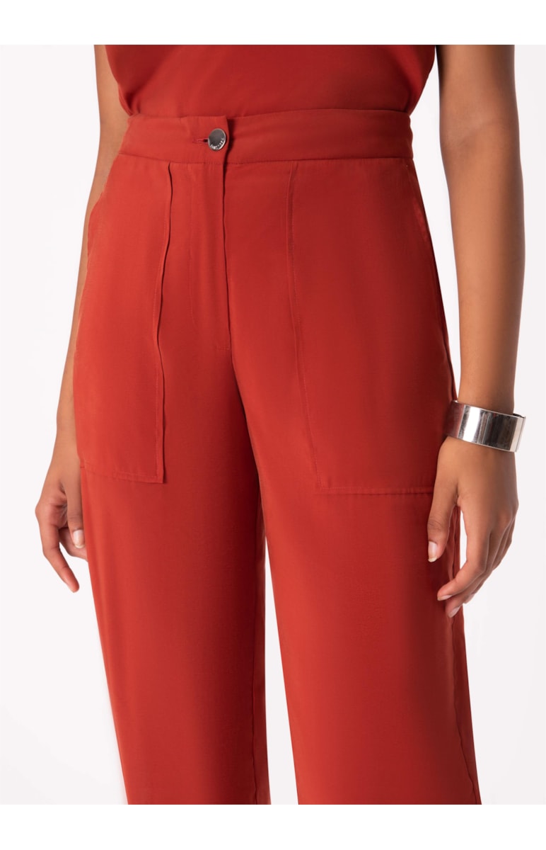 Calça Cupro Touch Carrot Telha