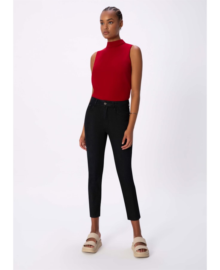 Calça Deep Blue Slim B-313 Lav.Escuro C/Resina