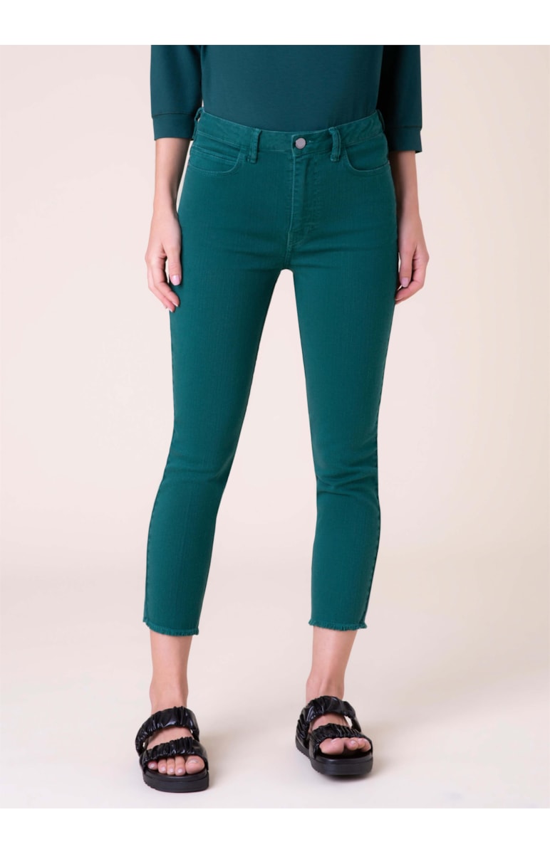 Calça Denim Color Cigarrete Verde Escuro