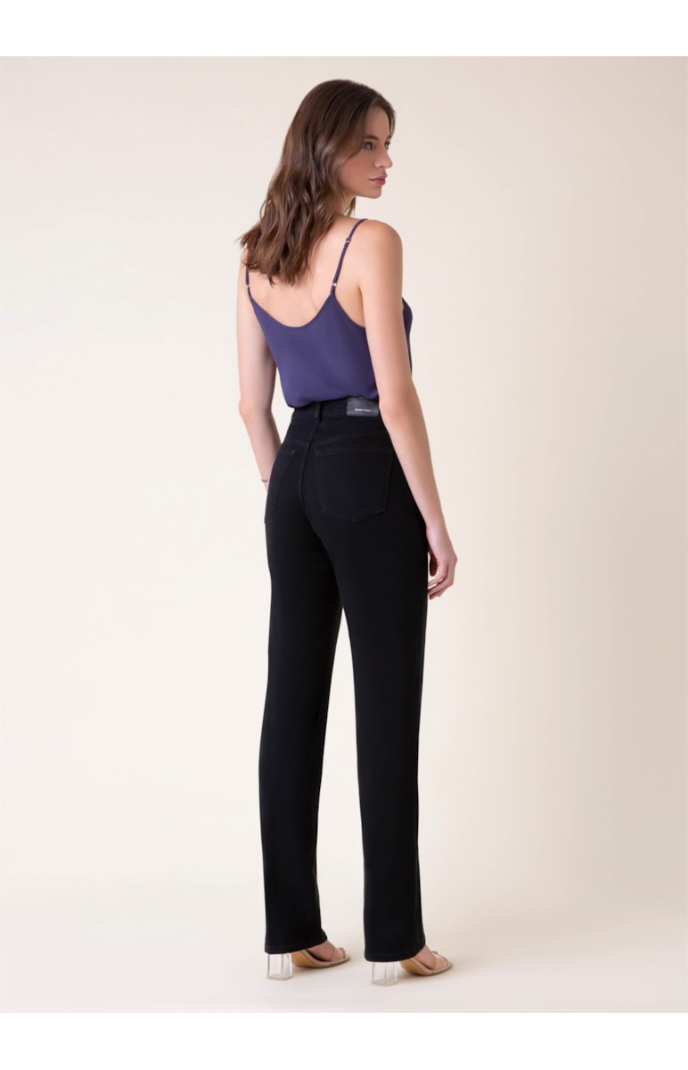 Calça Denim Color Slouch Preto