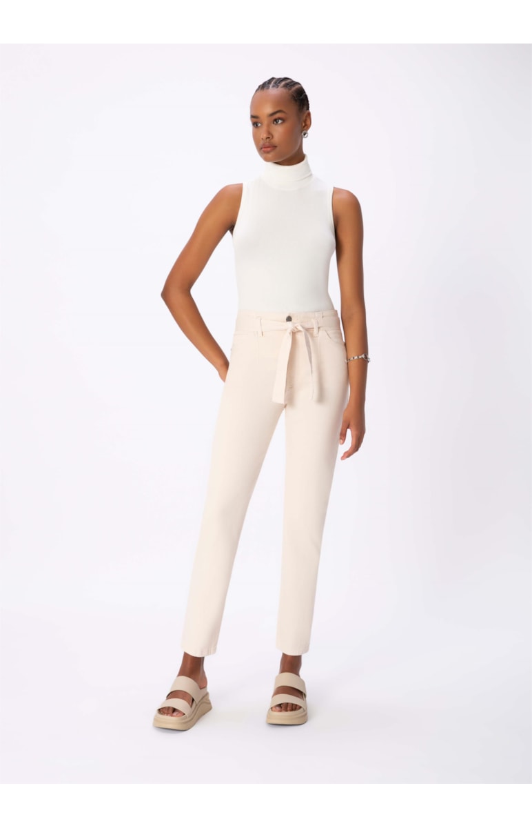 Calça Denim Gigi Cinto Off White