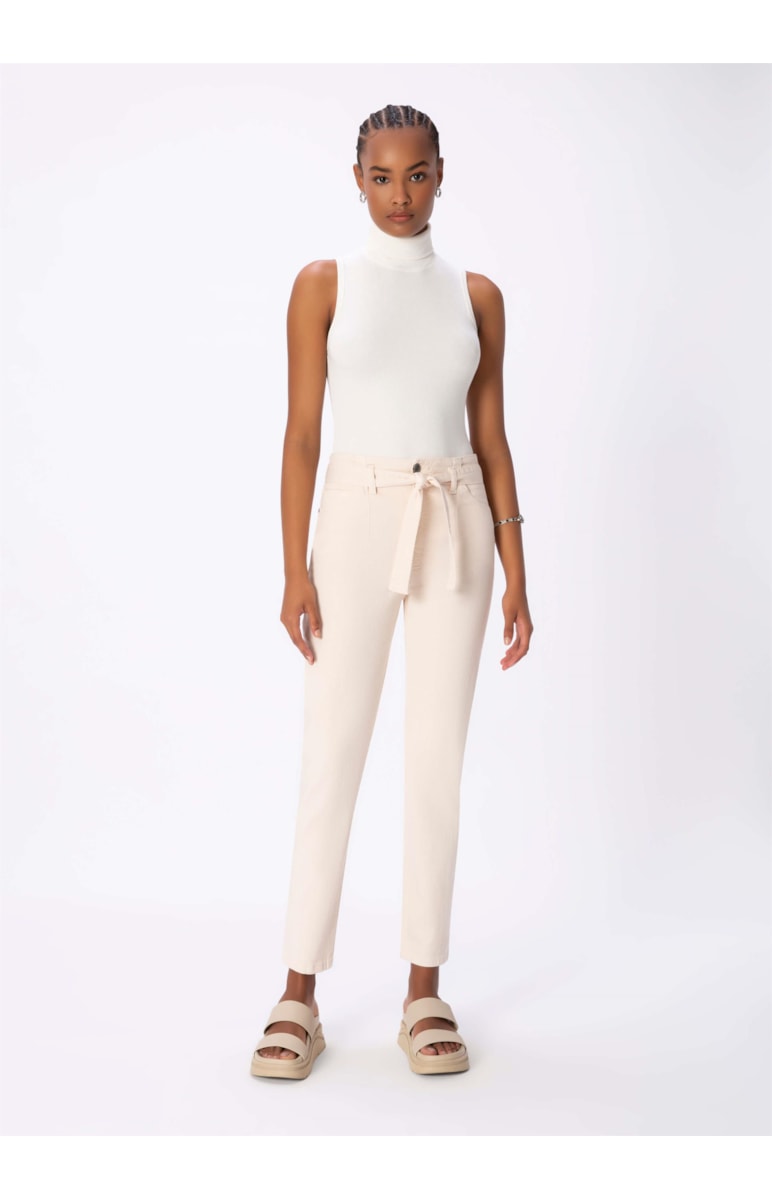 Calça Denim Gigi Cinto Off White