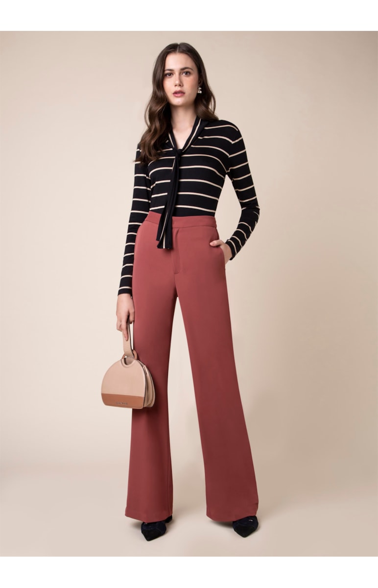 Calça Flare Basic Rosa Dirty