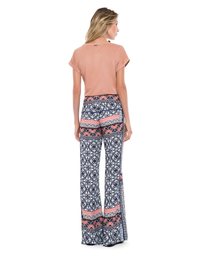 Calça Flare Estampa Lenço Estampado