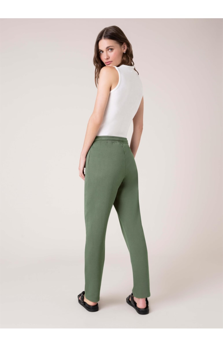 Calça Garment-Dye Verde Militar