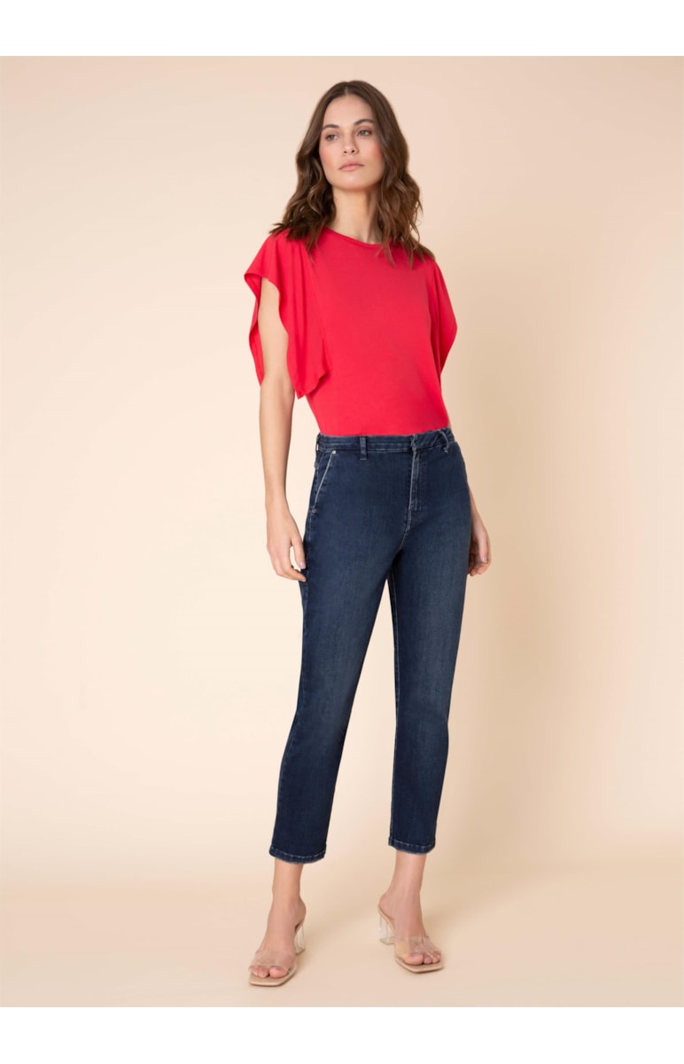 Calça Hi Comfort Blue Tailoring Bolso 317 Lav.Escuro C/ Rebolo