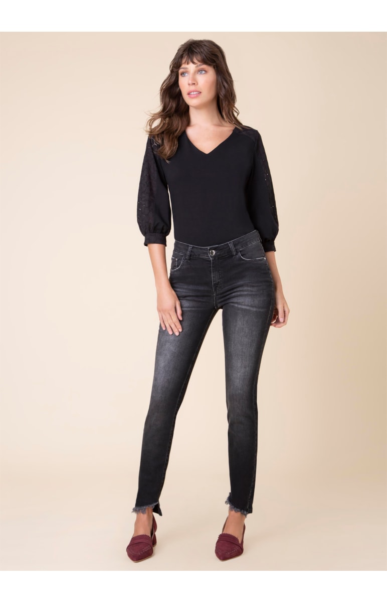 Calça Jeans Black Jully Skinny B-213 Lav.Black C/ Tank
