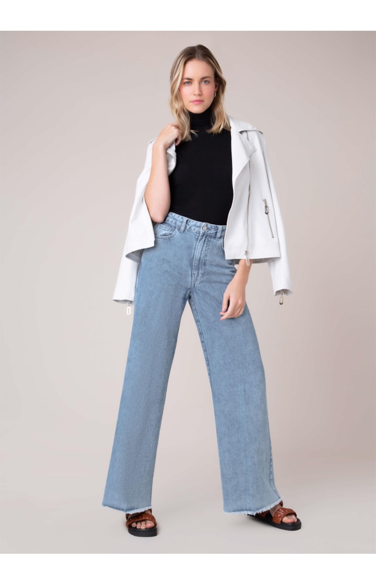 Calça Jeans Blue Denim Pantalona 346 Lav.Claro C/Sky
