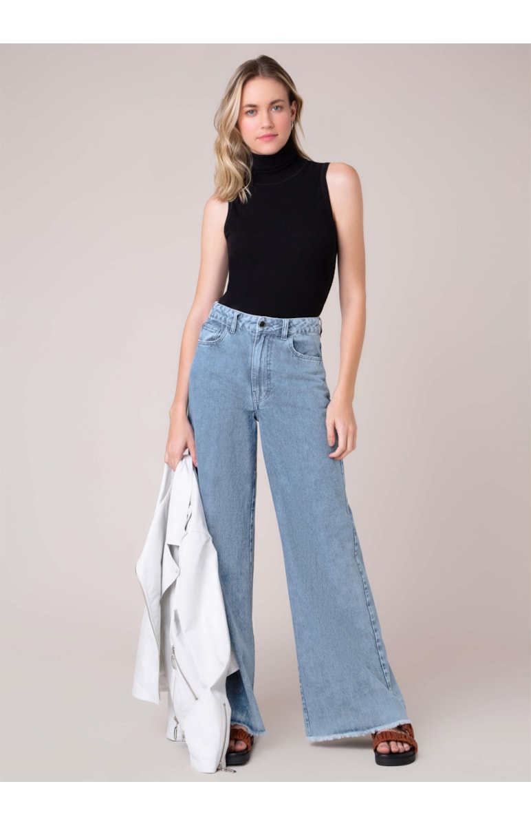 Calça Jeans Blue Denim Pantalona 346 Lav.Claro C/Sky