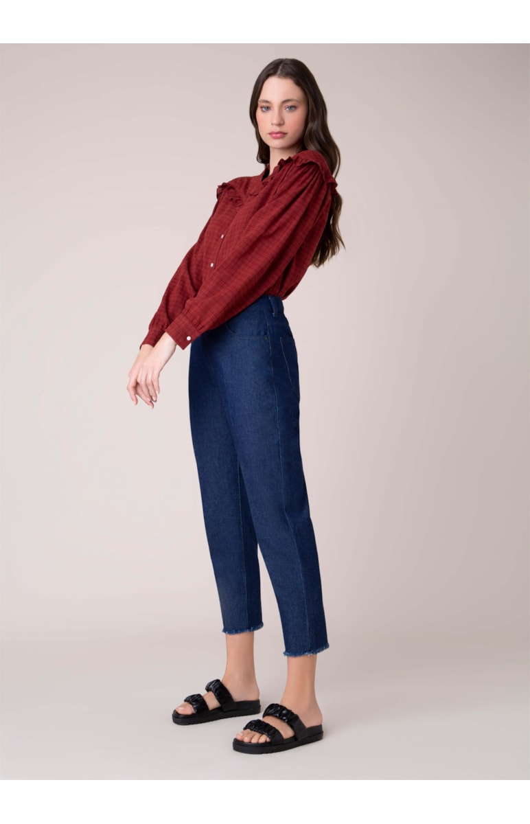 Calça Jeans Blue Mom 35 Amaciado