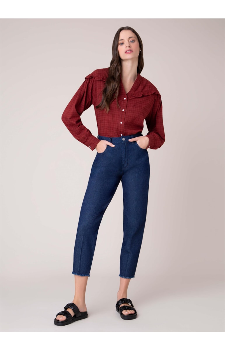 Calça Jeans Blue Mom 35 Amaciado