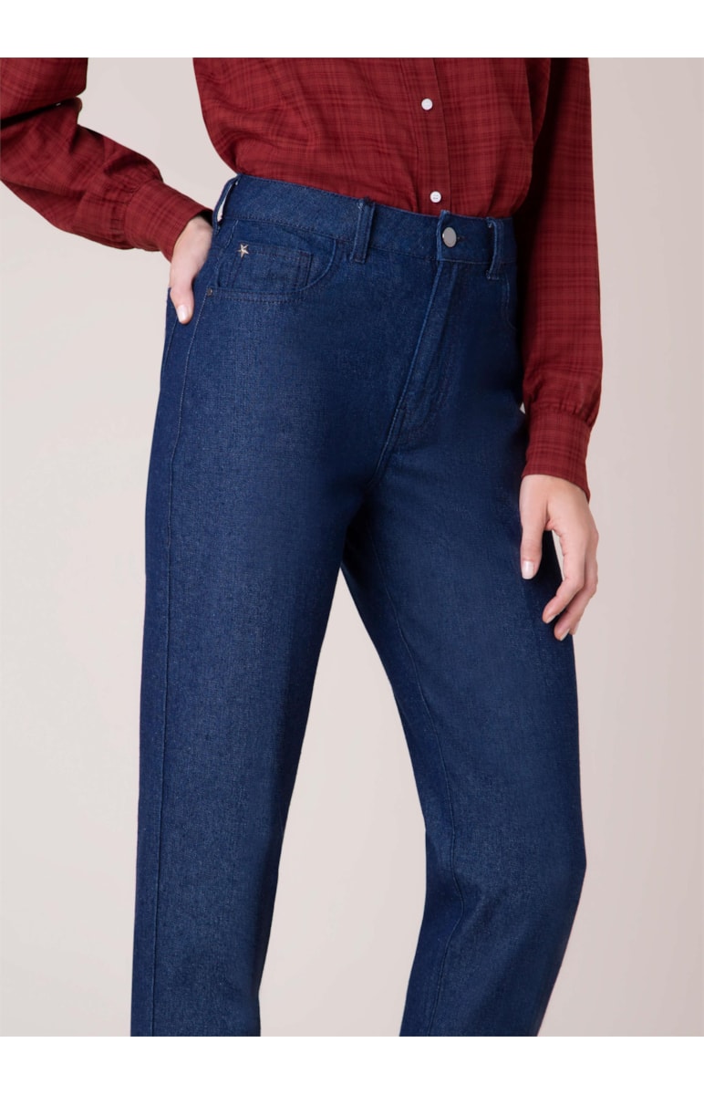 Calça Jeans Blue Mom 35 Amaciado