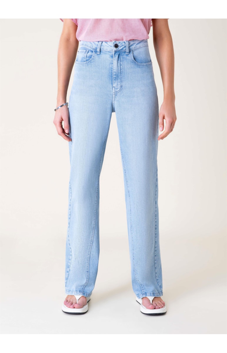 Calça Jeans Blue Wide Leg Full 387- Claro C/ Tank