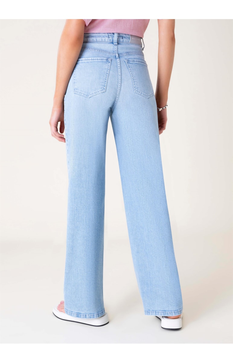 Calça Jeans Blue Wide Leg Full 387- Claro C/ Tank
