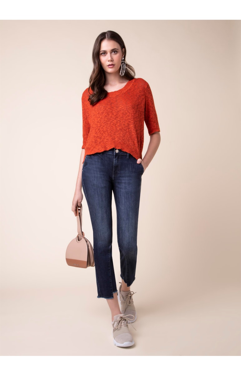 Calça Jeans Cigarrete Comfort B-243 Lav. Escuro C/ Tank