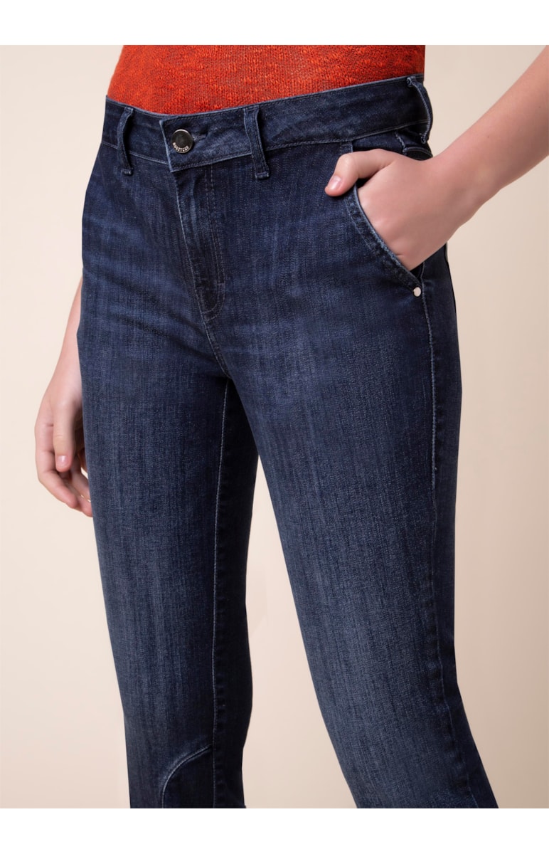 Calça Jeans Cigarrete Comfort B-243 Lav. Escuro C/ Tank