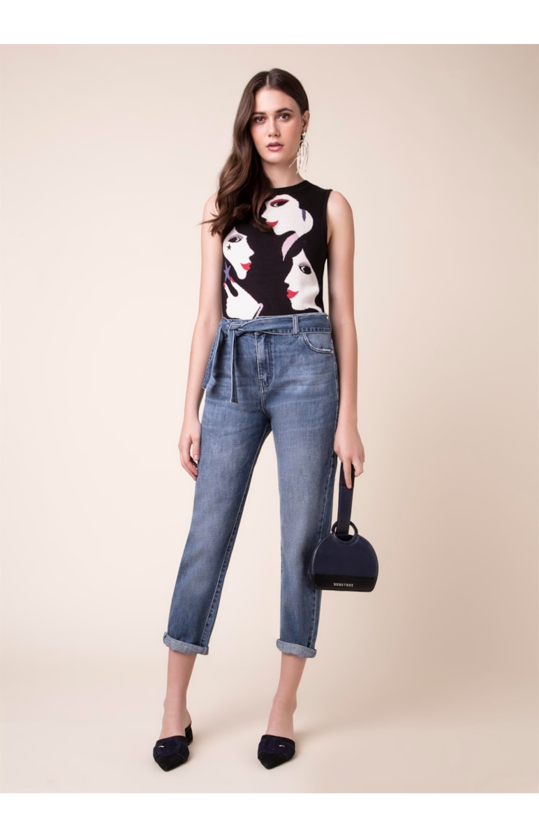 Calça Jeans Cigarrete Galaxy Lav.Medio C/ Rebolo