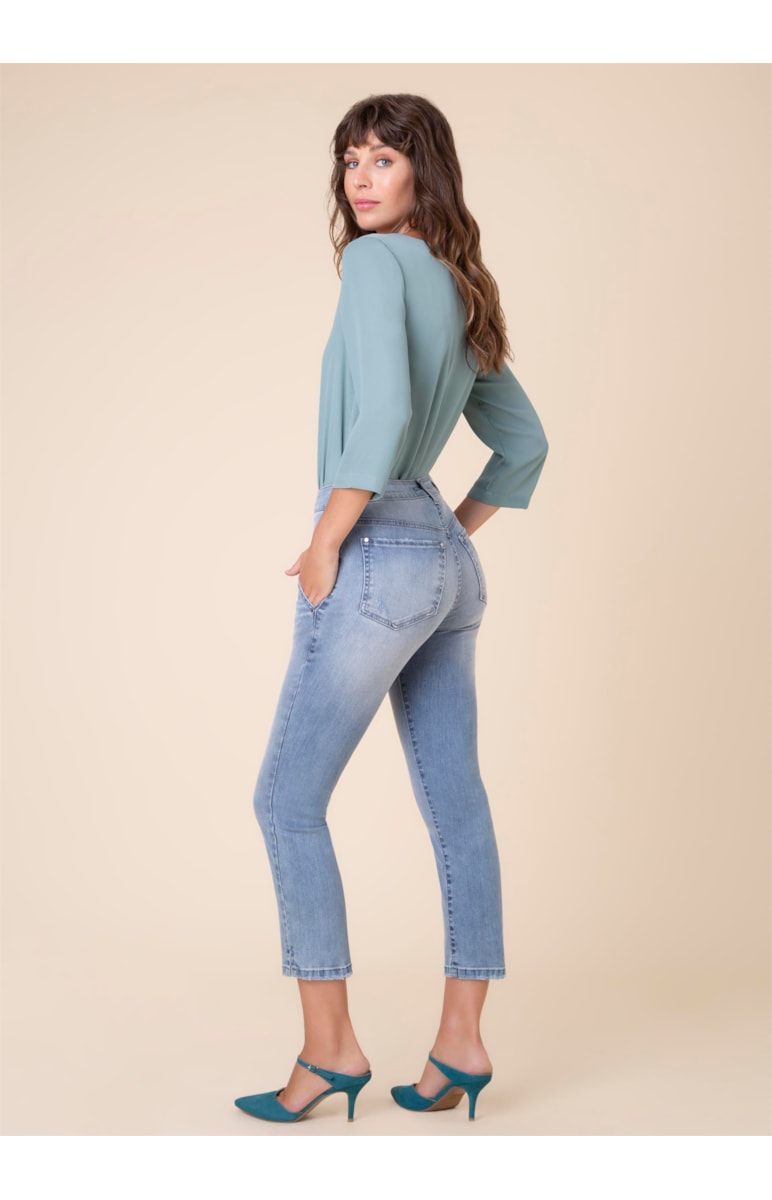 Calça Jeans Comfort Blue Marie Cigarrete B-280 Lav.Medio C/ Used