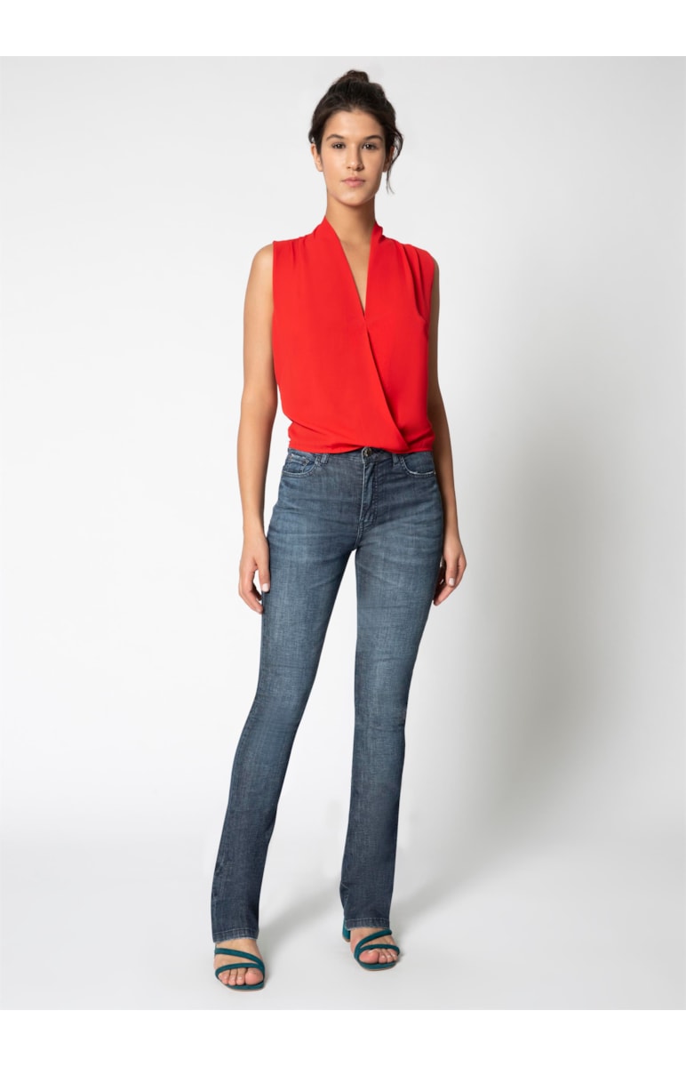 Calça Jeans Comfort Flame B-258 Lav.Medio C/ Puidos