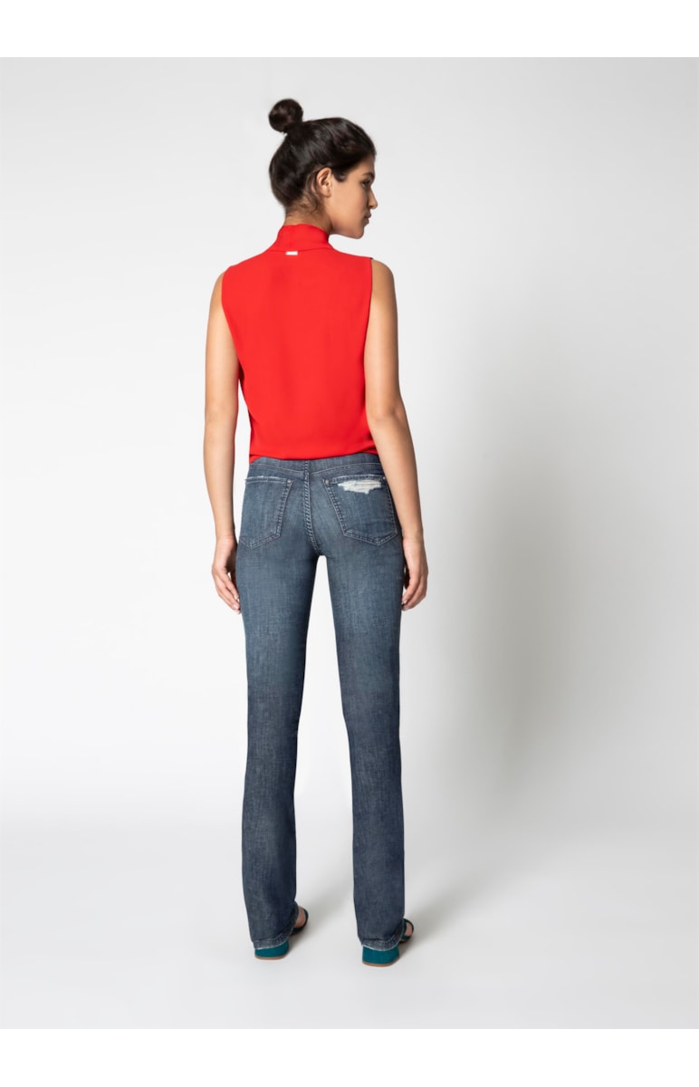 Calça Jeans Comfort Flame B-258 Lav.Medio C/ Puidos
