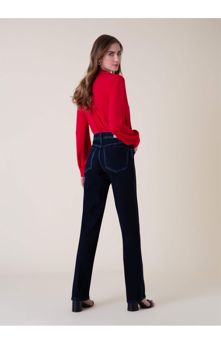Calça Jeans Dark Forest Reta 374-Lav.Escuro C/Luvinha
