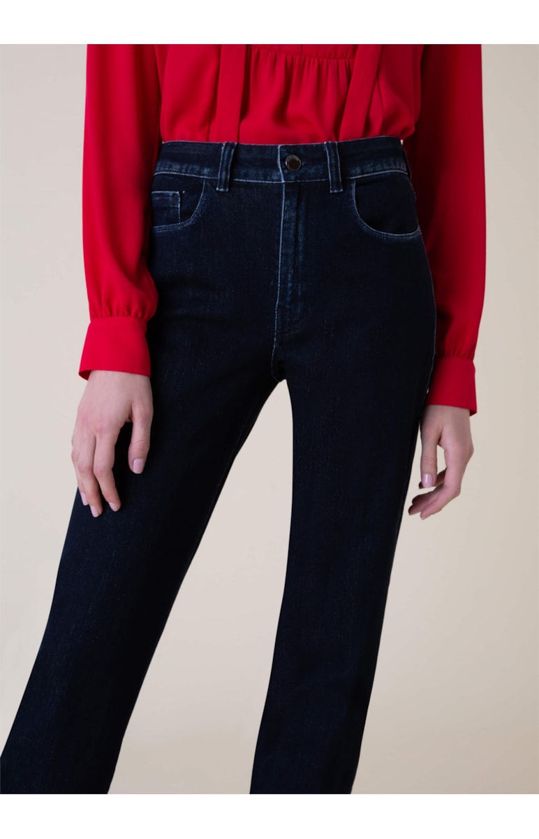 Calça Jeans Dark Forest Reta 374-Lav.Escuro C/Luvinha