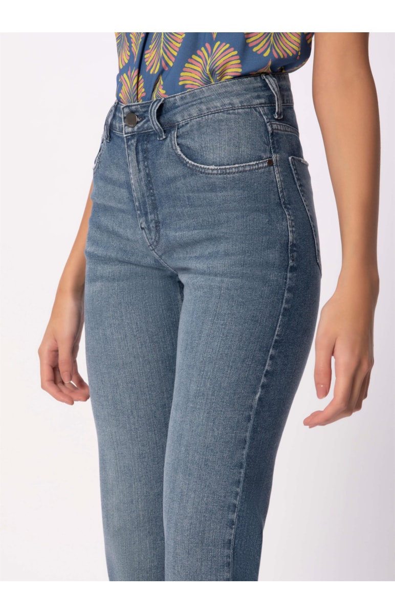 Calça Jeans Dark Indigo Elastic Reta 392-Lav.Medio C/ Tank