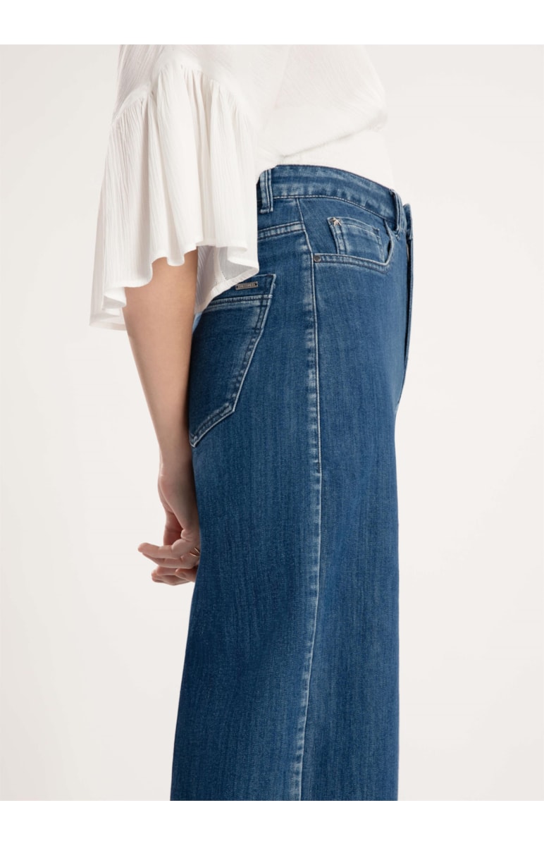 Calça Jeans Dark Wide Leg Full Lavagem Média