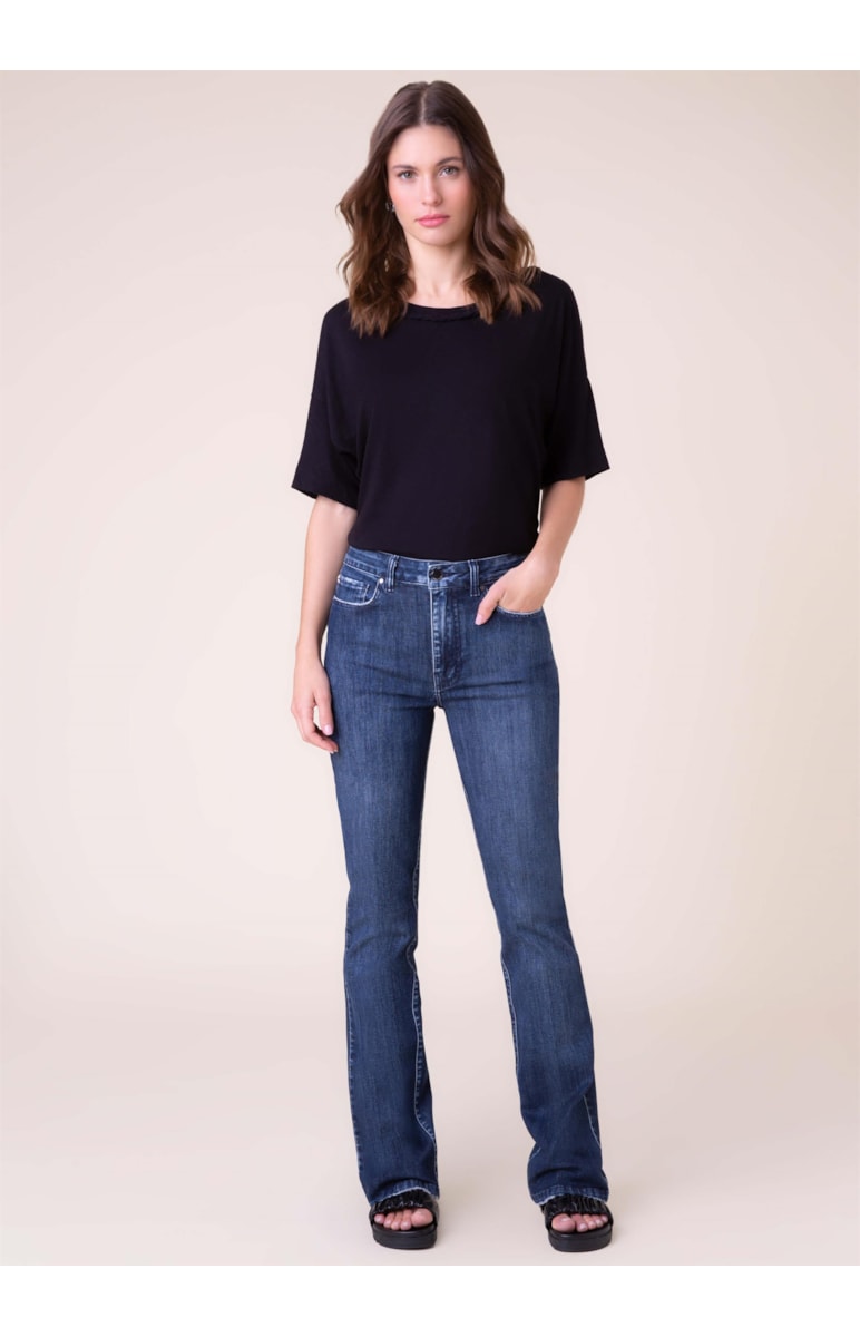 Calça Jeans Deep Blue Bootcut 361 -Lav.Escuro C/ Used