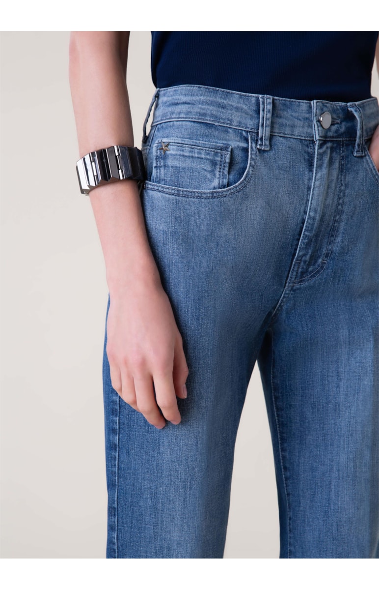 Calça Jeans Deep Blue Reta 377 Lav.Medio C/ Degrade