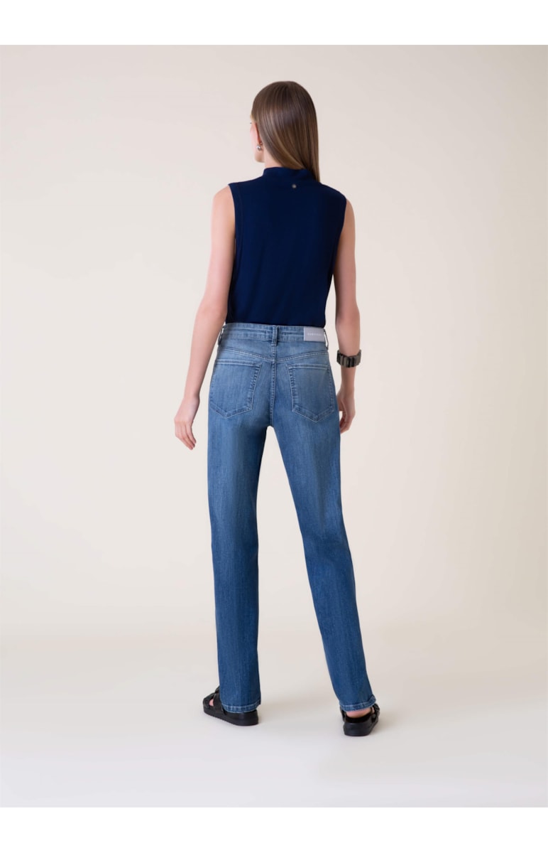 Calça Jeans Deep Blue Reta 377 Lav.Medio C/ Degrade