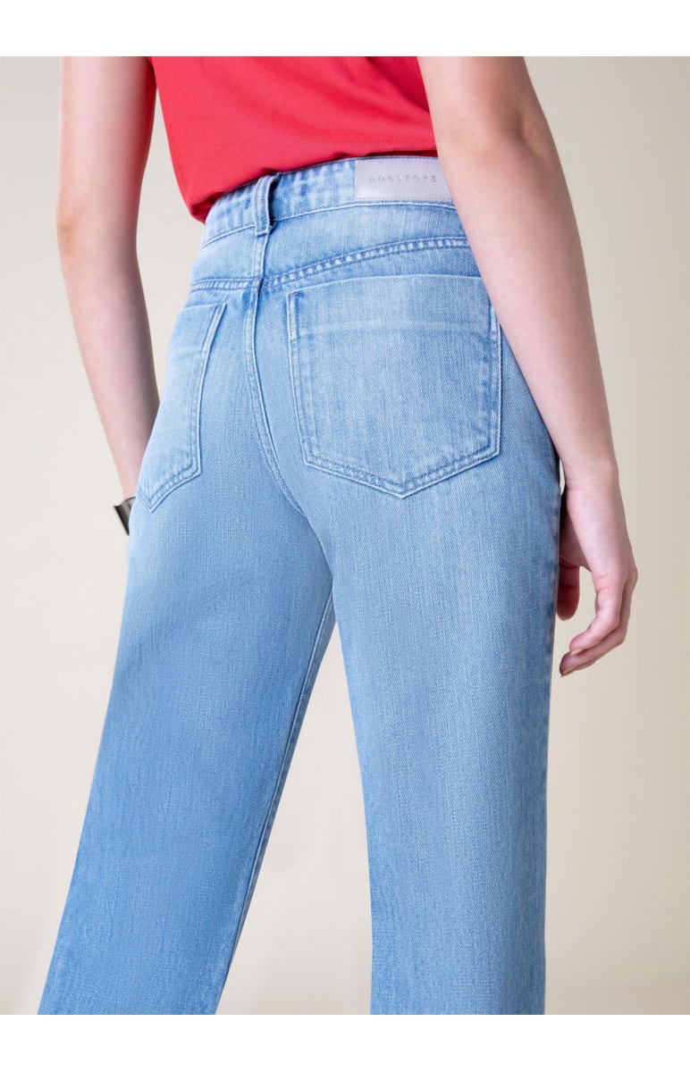 Calça Jeans Denim Reta Lavagem Média
