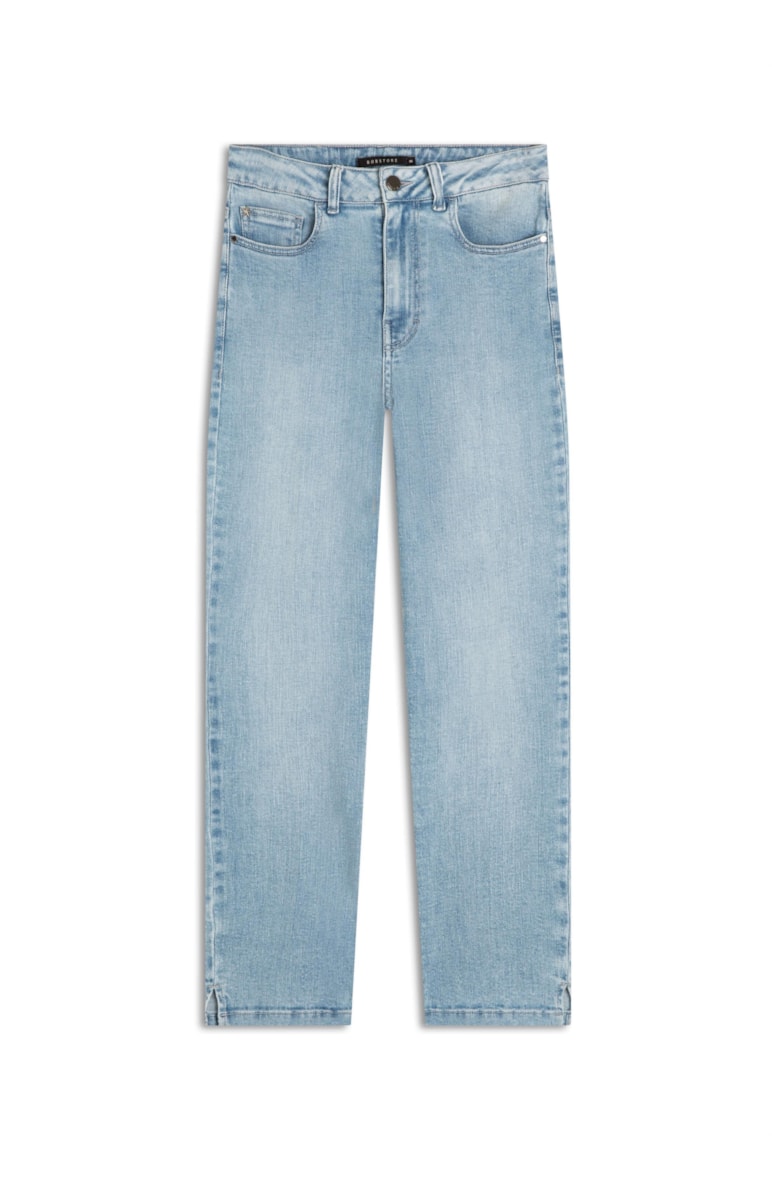 Calça Jeans Hi Comfort Cigarrete Fenda 388 Lav. Claro C/ Used
