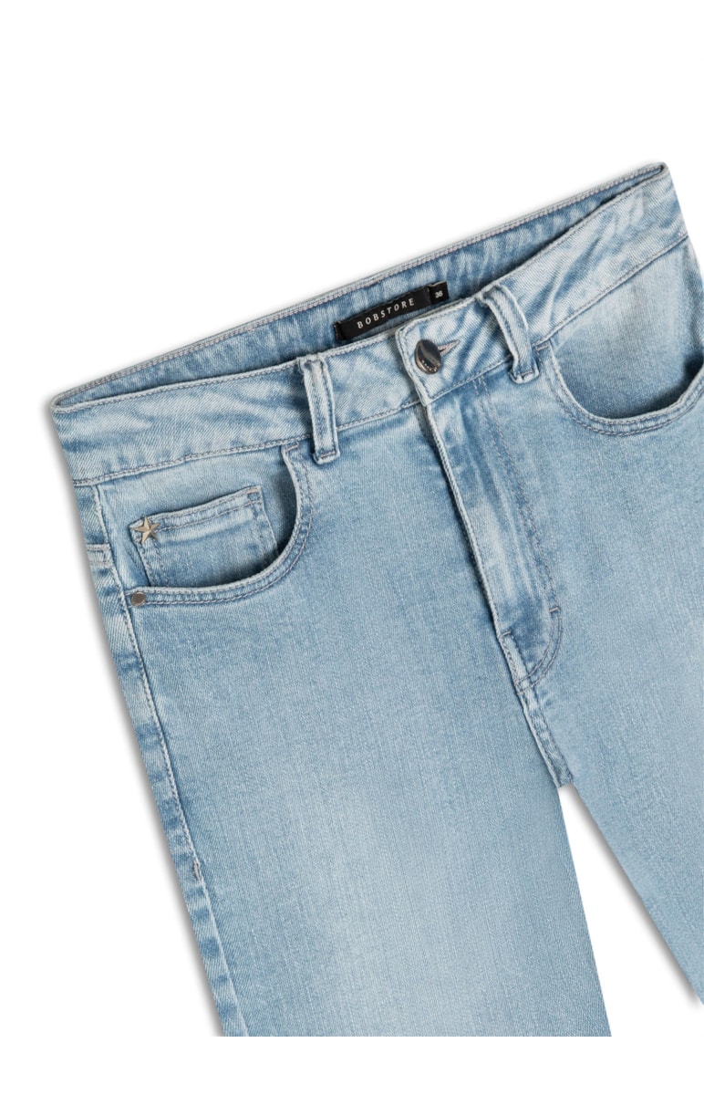 Calça Jeans Hi Comfort Cigarrete Fenda 388 Lav. Claro C/ Used