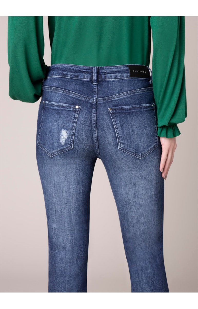 Calça Jeans High Comfort Jully Flare B-224 Lav.Medio C/ Tank